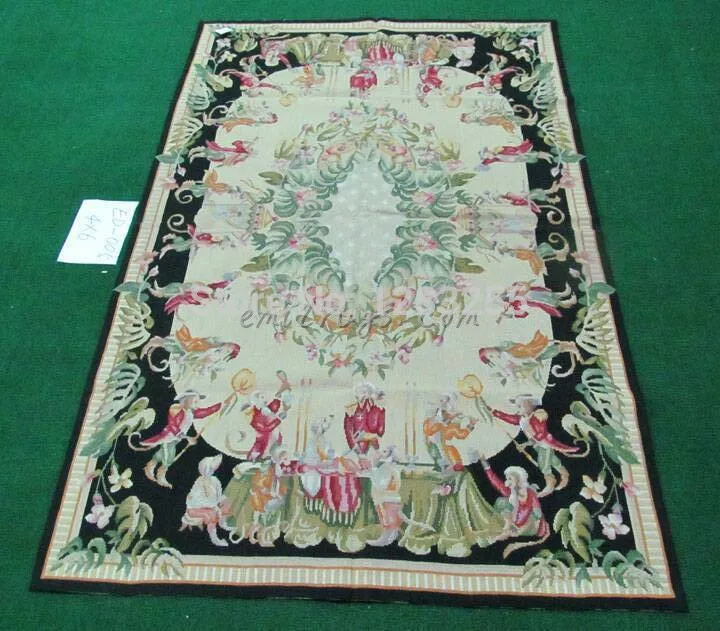 Style Luxury Needle Point Hand-woven Carpet Woven Table Decor Art Carpet Wool Rug Carpet