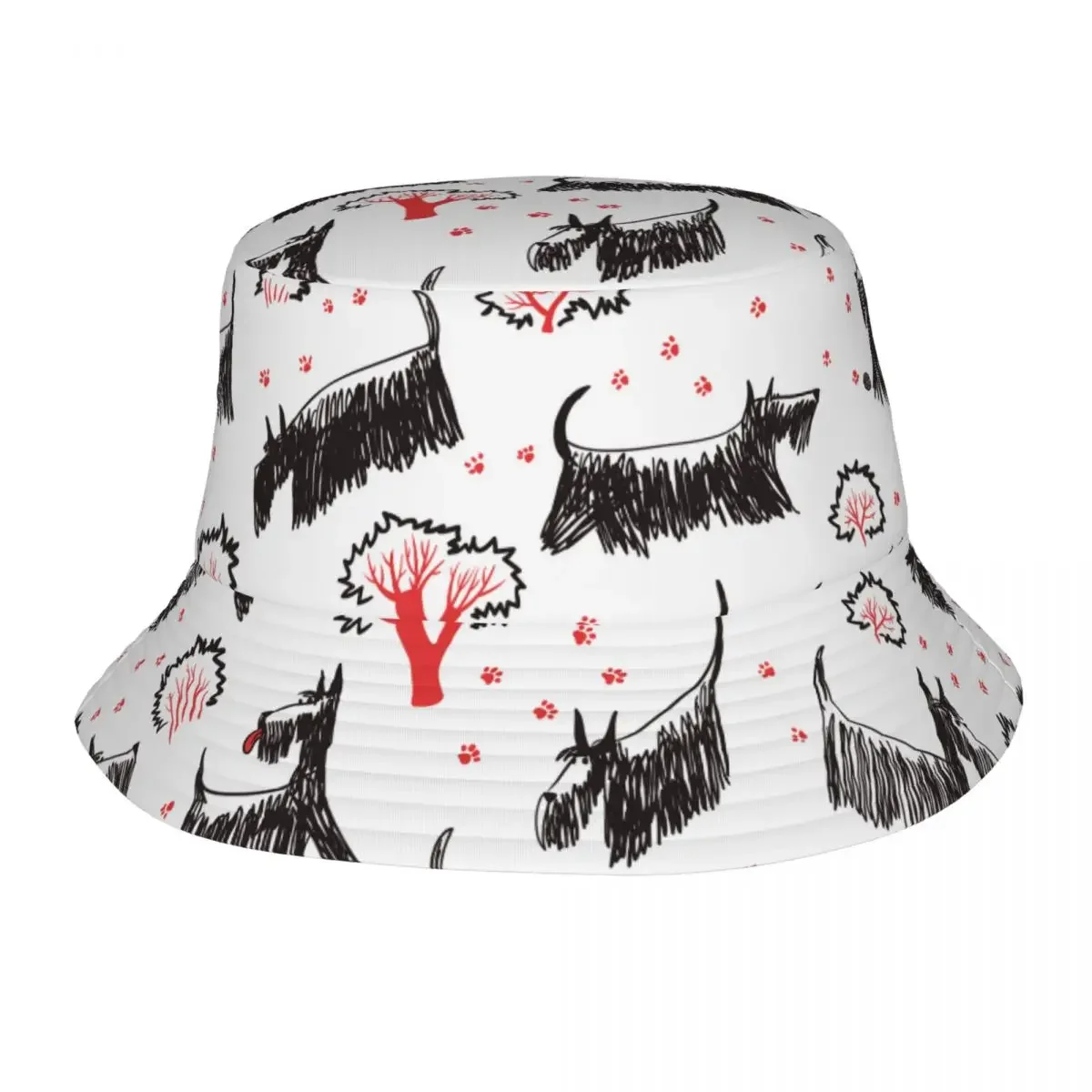 

Men Women Bucket Hat Scottish Terrier Dogs Beach Hatwear Packable Vacation Fishing Cap Gift for Animal Dog Lover Bob