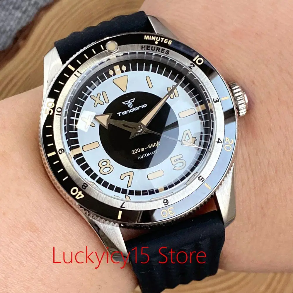 

Diver Watch Vintage Roman Numbers Miyota 8215 movement Steel Mechanical Watches Men Dome Sapphire Crystal 200m Waterproof