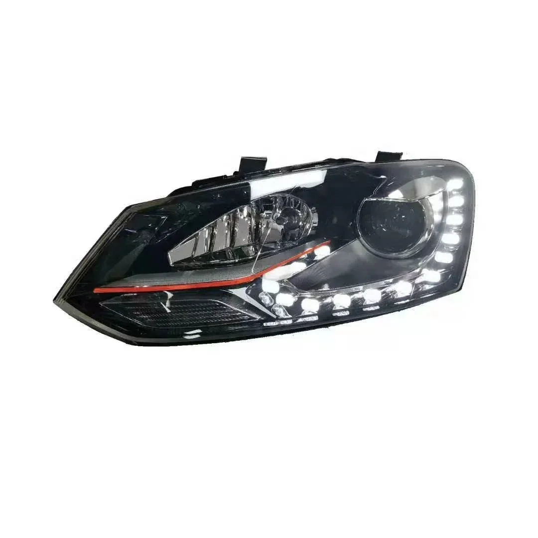 LED Head lamp  headlight tear drop light for VW POLO GTI 2010-17 used for modified cars POLO D2H with red or white linecustom