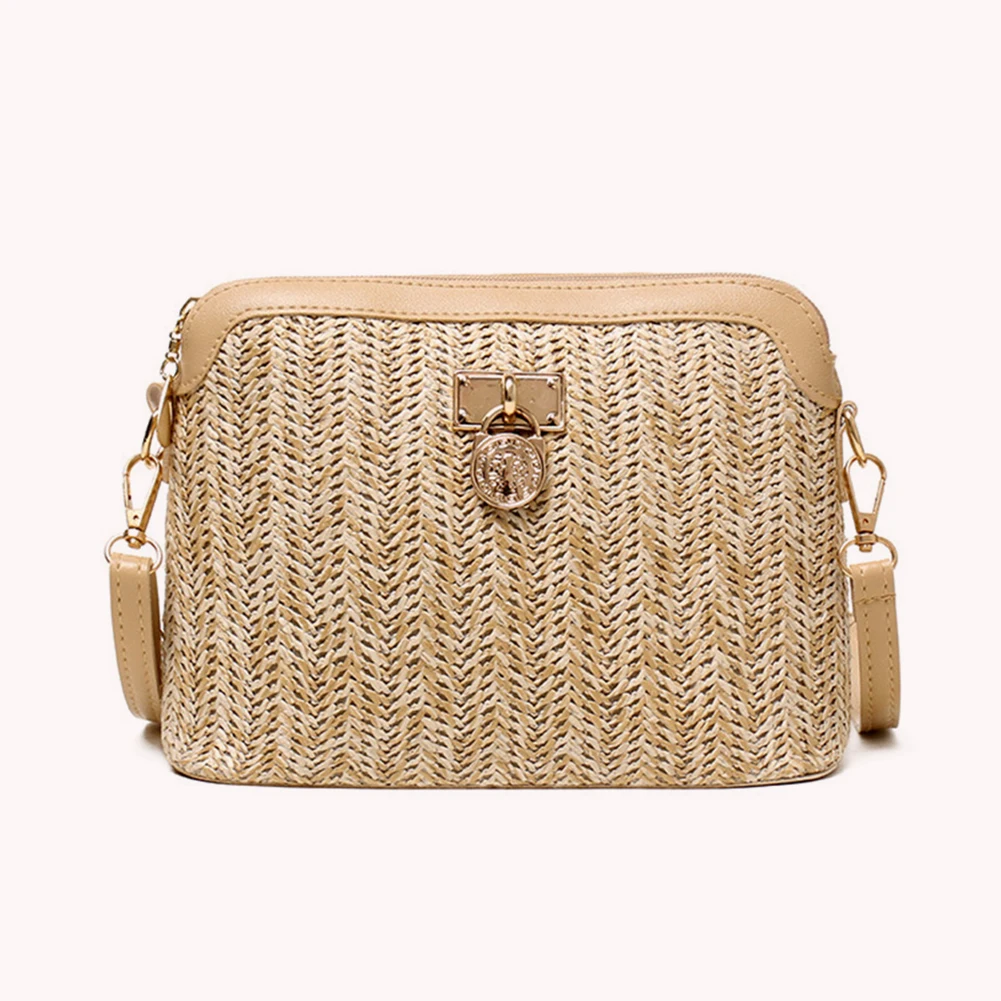 Straw Woven Messenger Bag Casual Shell Summer Beach Women Crossbody Handbags Female Shoulder Cross Body Boho Bag