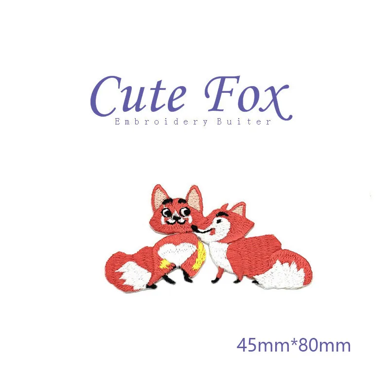 Fox Squirrel Iron  Patches For Clothing Kids Embroidery Appliques Parches Termoadhesivos Para Ropat DIY Sweing Accesorios Set