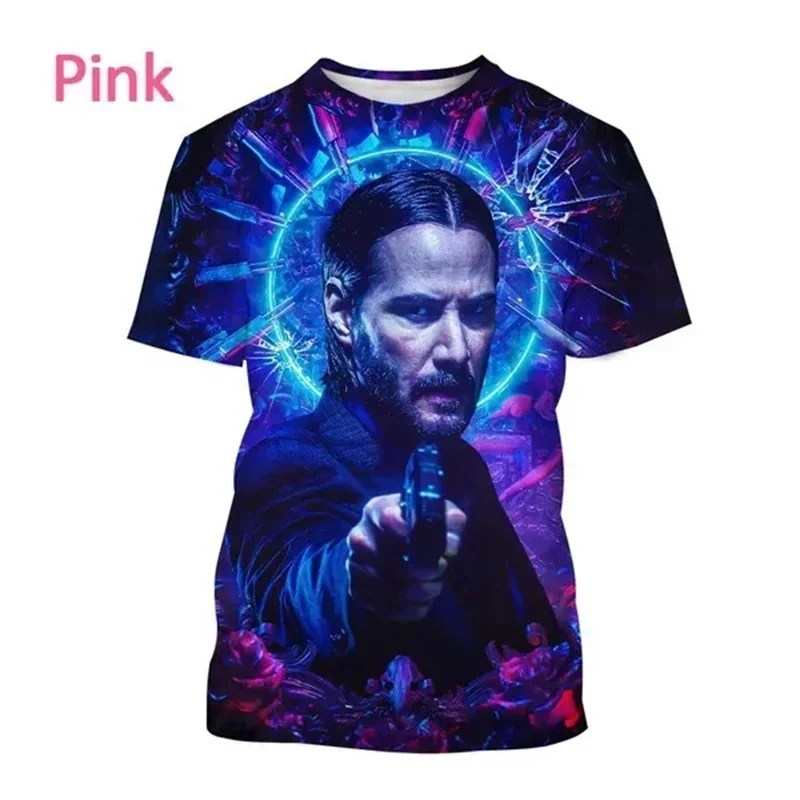 

John Wick Keanu Reeves Classic Film T- Shirt with 3D Printing, Short Shirt T Shirt