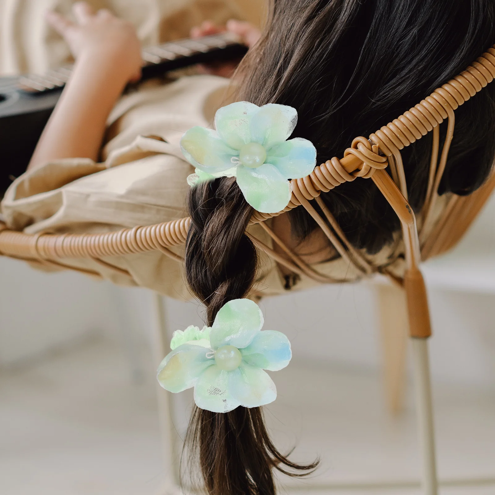 

5 Pcs The Flowers Hair Circle Accessories Student Toddler Ties Cute Plastic for s