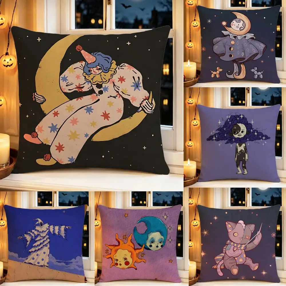 Platform Tumblr Cushion Cover Pillow Short Plush Scary Creepy Cushion for Living Room Sofa Halloween Holiday Gift
