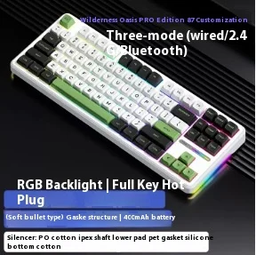 Aula Mechanical mechanical keyboard three modes RGB hot plug wireless gaming keyboard PBT gasket Spider Spider keyboard ergonomics