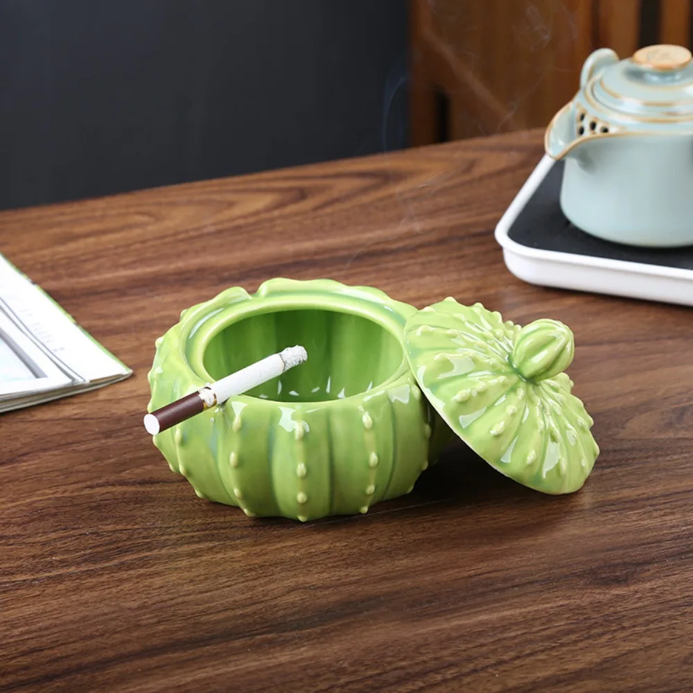 

Nordic Ins Cactus Shape Ceramic Ashtray Ornaments Living Room Bedroom Effect Office Cactus Covered Ashtray Crafts Birthday Gifts