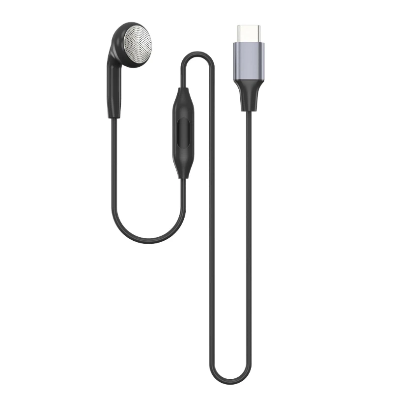 Ergonomic Single Side Earbud With Microphone for Work & Leisures 3.5mm Type C, Easy Control for Uninterrupted Experience P9JD