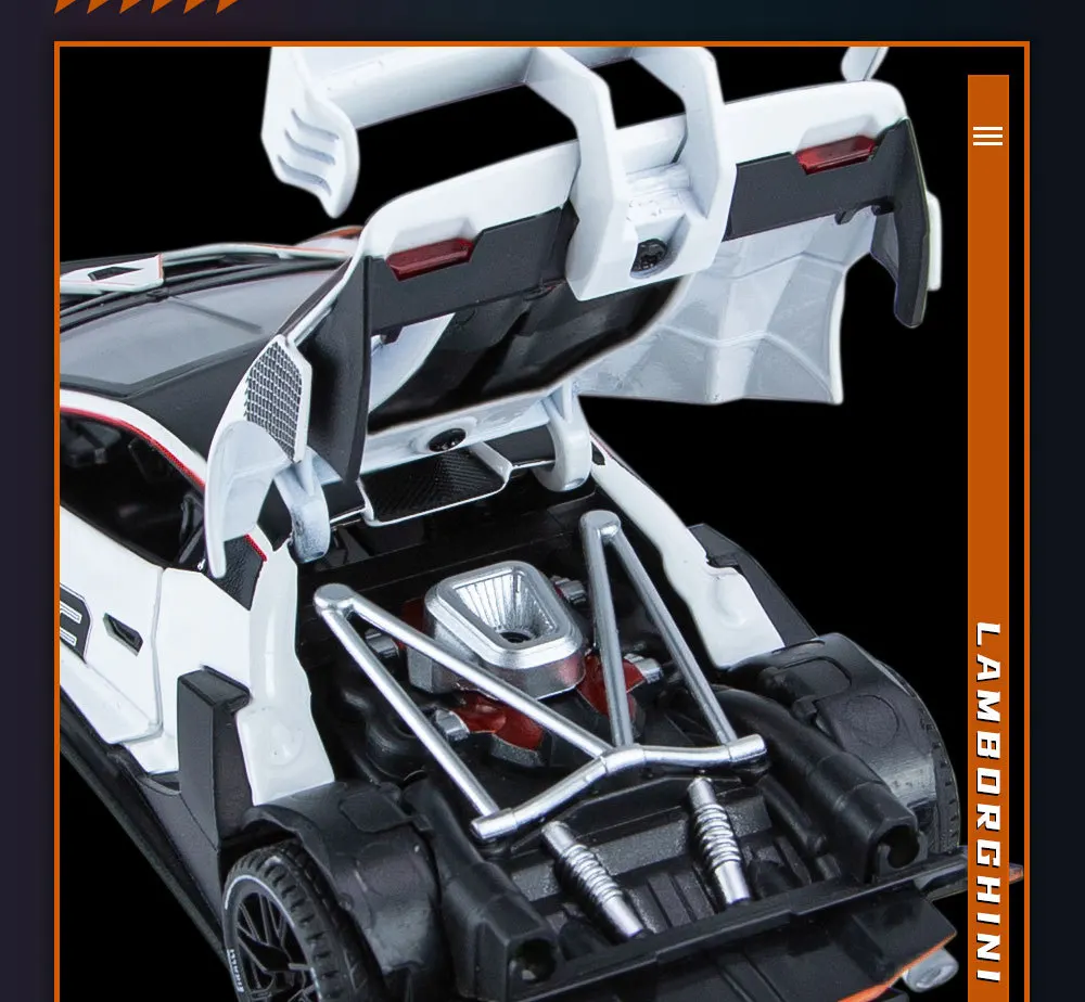 1:32 Lamborghini SCV12 Sportwagen Hohe Simulation Diecast Metalllegierung Modellauto Sound Licht Zurückziehen Sammlung Kinder Spielzeug Geschenke