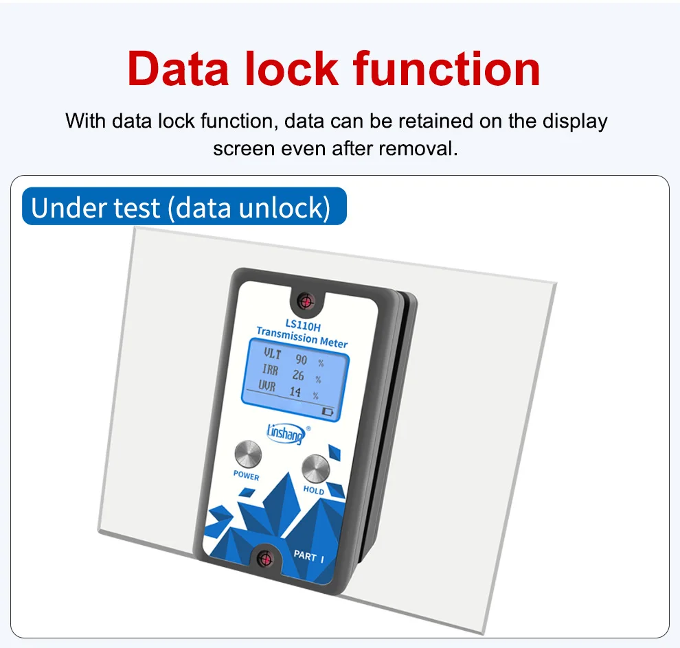 IR Window Tint Glass Light Transmittance Detection Split Solar Film Tester Window Tint Meter for Car LS110H