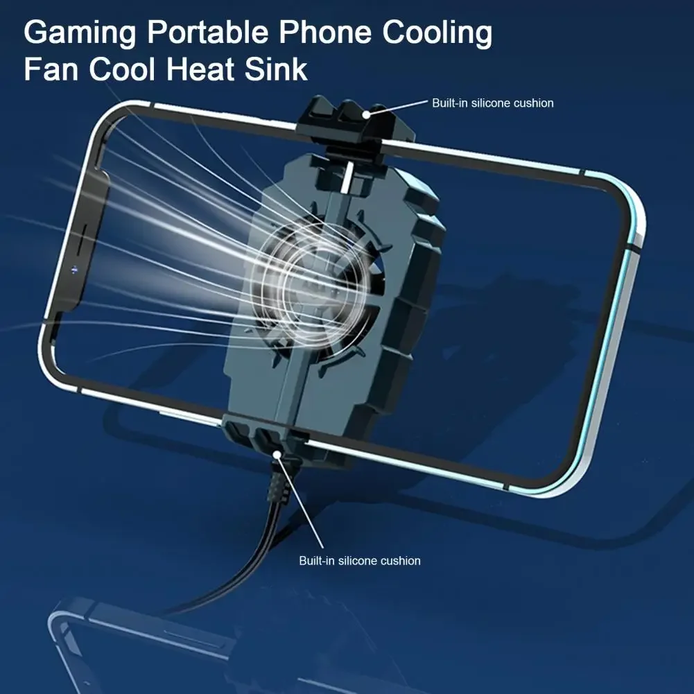 

Mobile Phone Cooler Radiator Fan Clip Turbo Quiet Game Pad Holder Stand Radiator Mute Fan Cooling Fan Phone