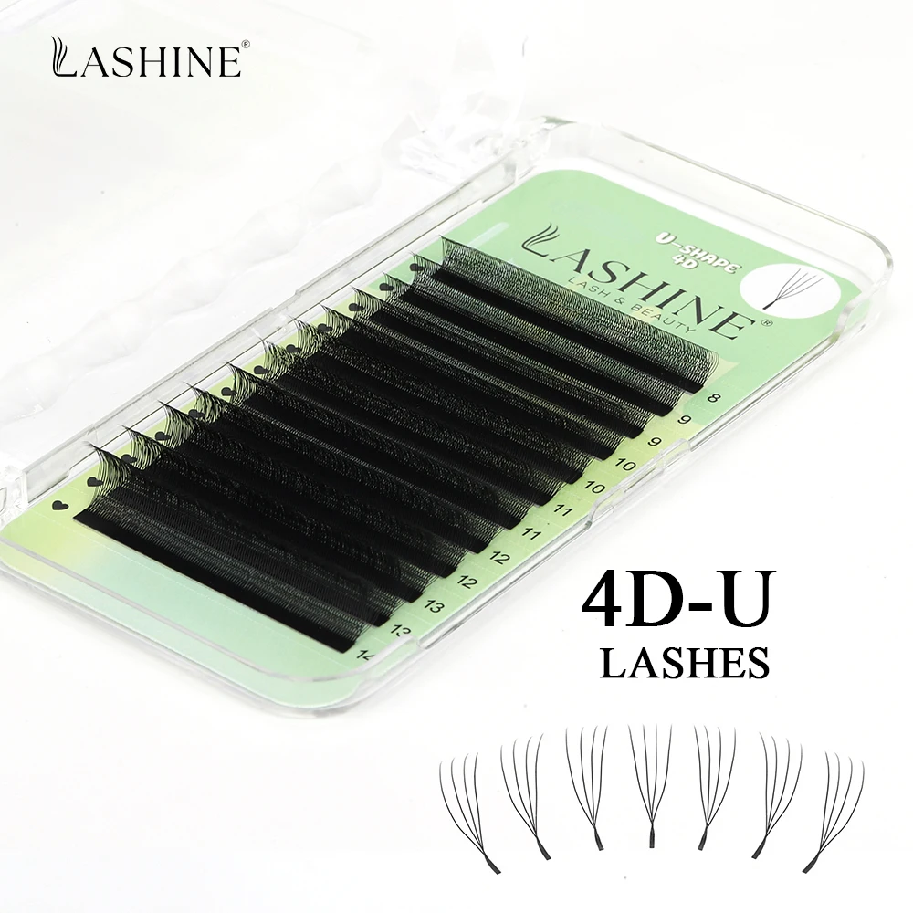 Lashine-extensión de pestañas YY 3D 4D 5D en forma de U, pestañas YY de 0,07mm, pestañas de abanico prefabricadas paralelas súper suaves, herramientas de maquillaje rizadas C/D