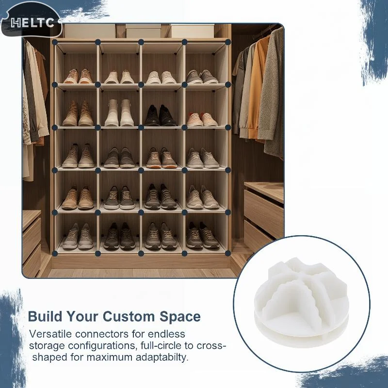 10Pcs Storage Cabinet BucklesDIY Wire Grid Shelf Connectors Plastic Cube Connectors For Closet Wardrobe Shoe Rack Linen Storage