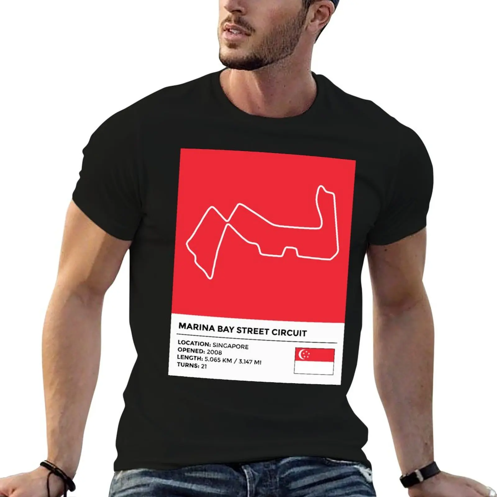 

Marina Bay Street Circuit [info] T-Shirt animal prinfor boys Aesthetic clothing men workout shirt