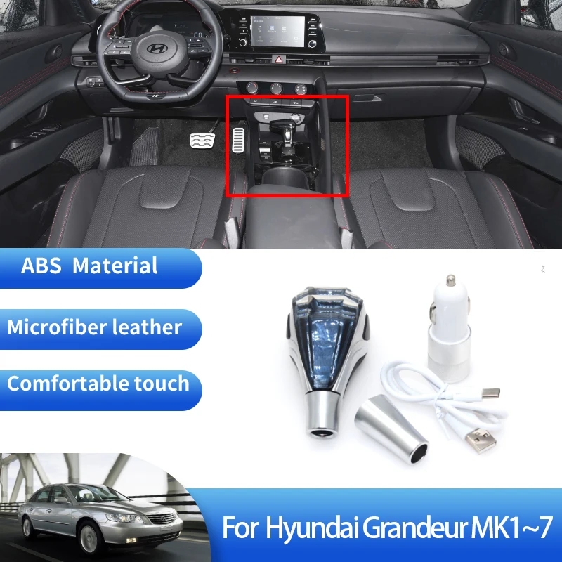 

Shifter Handle For Hyundai Grandeur Azera XG25 30 300 350 MK1~7 1987~2024 L LX XG TG HG IG GN7 Crystal Shifter Handle Car Head