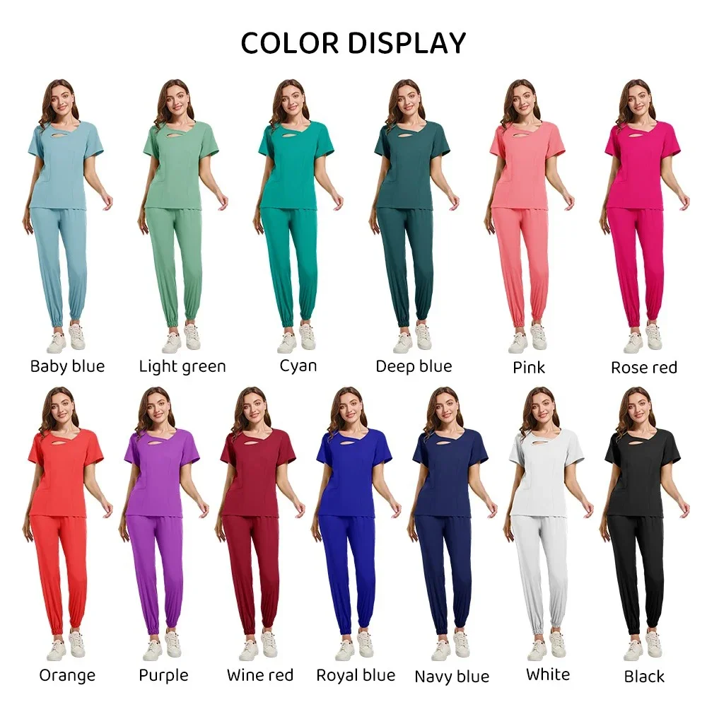 Scrubs Women Uniform Hospital Surgical Gowns Jumpsuit High End Nursing Workwear Healthcare Beauty Salon Aesthetic Uniforms Scrub