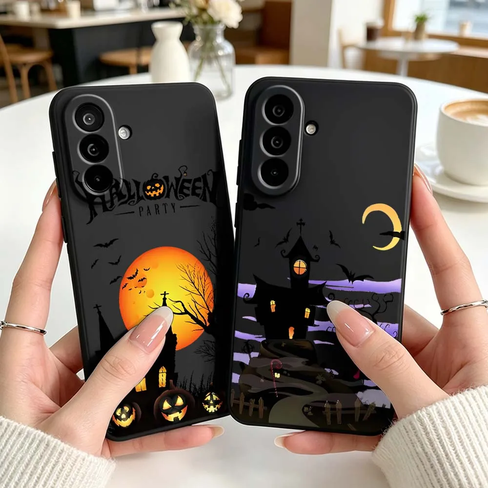 Halloween Art Castle For Samsung Galaxy A71 A56 A55 A54 A53 A51 A50 A41 A40 A20e A16 A06 A05 Black Cover Phone Case