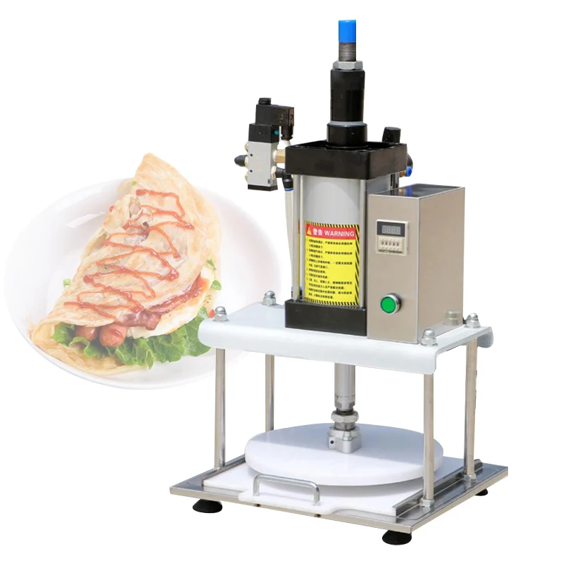 Pneumatic Controlled Cake Pressing Machine Commercial Desktop Pancake Making Machine Ultra Thin Spring Rolls Machine ﻿