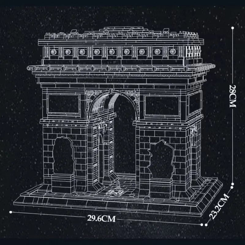 REOBRIX Paris Architecture The Arc de Triomphe Model 66024 Modular Landmark Building Block Brick Children MOC Toys Birthday Gift