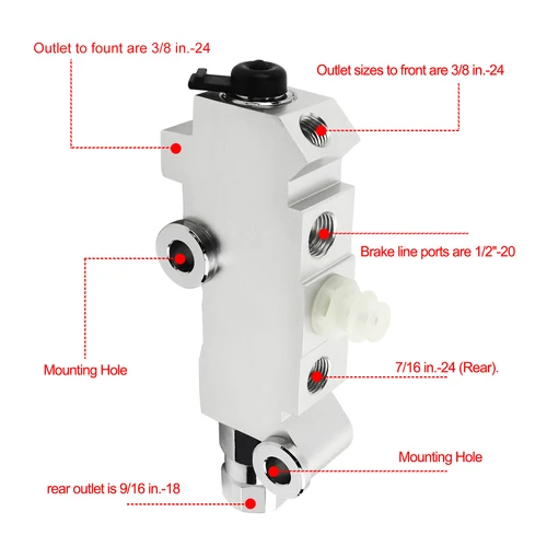 Imagen 2 del producto Disco de válvula dosificadora de latón PV2, disco de tambor, freno delantero y trasero, para GM, Ford, Chevy, Street Rod, coche clásico y camión, 172-1353