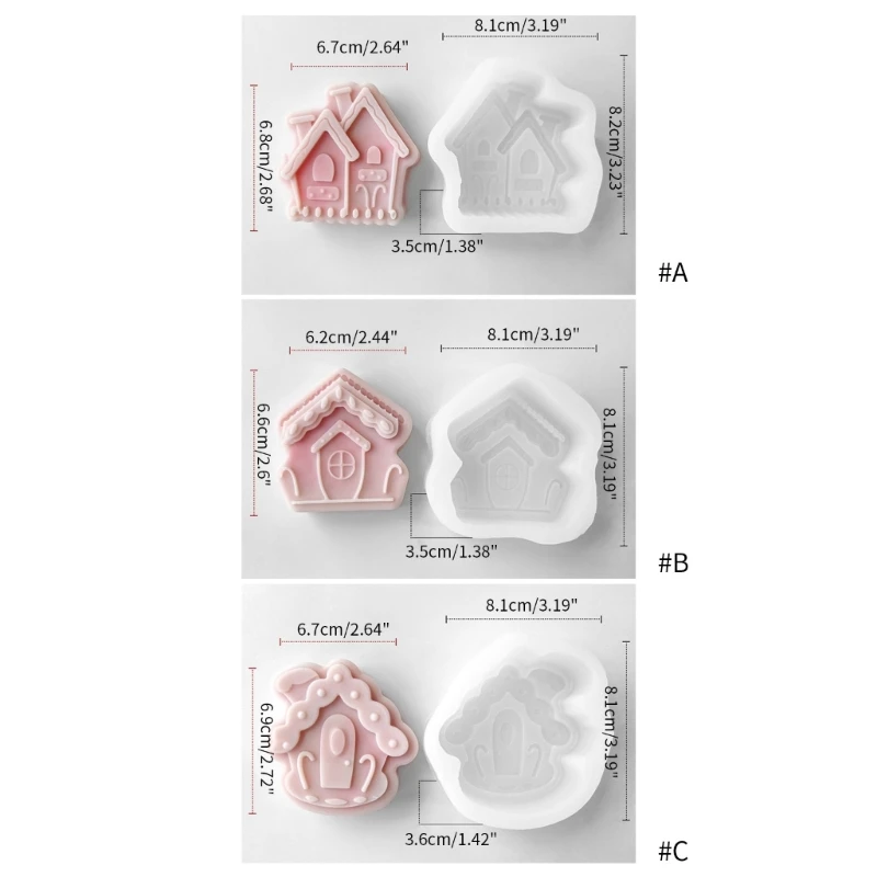 Stampo in silicone per candele a forma casa dei cartoni animati per decorazioni da scrivania fatte a mano Stampo da forno in