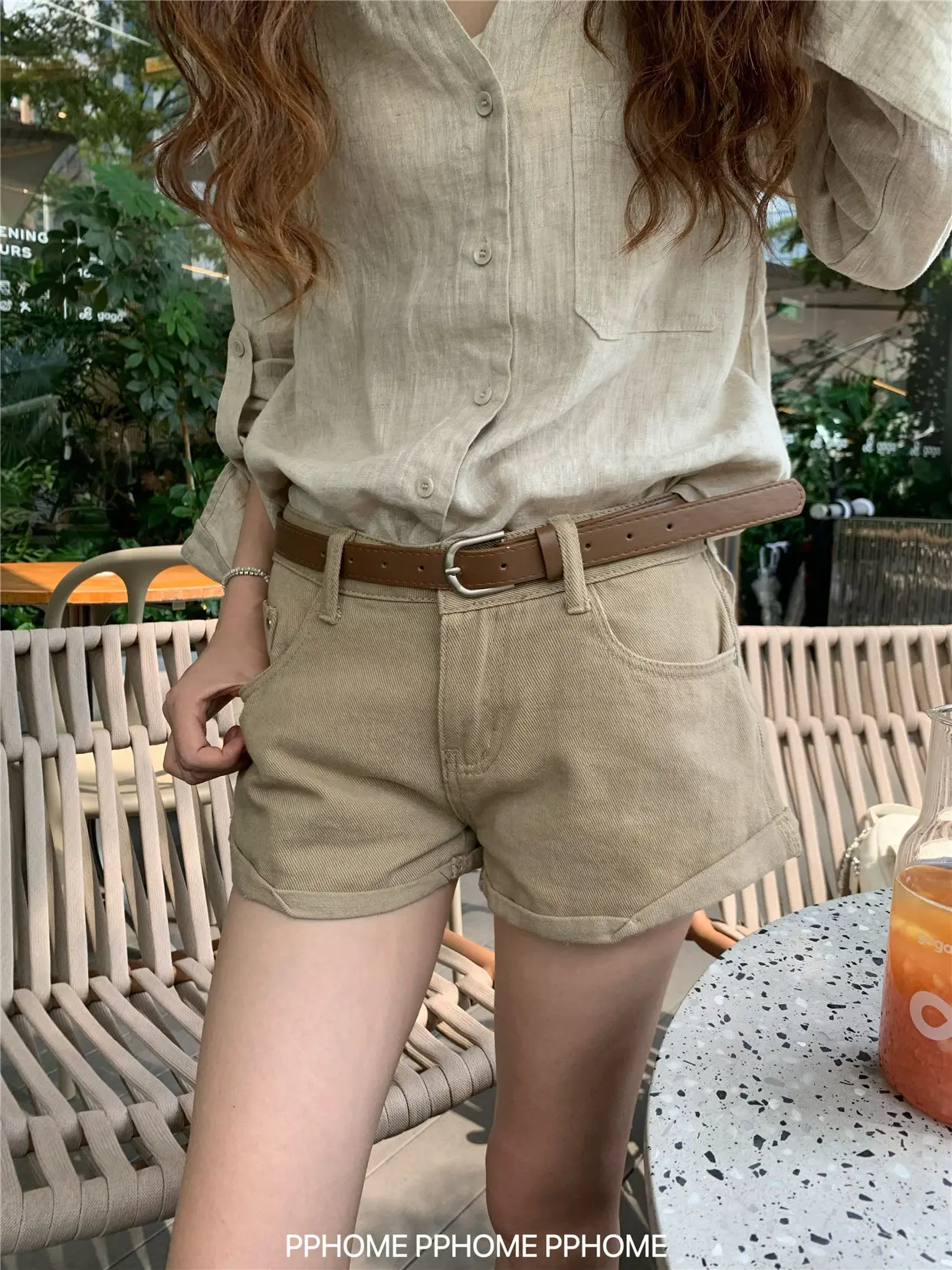 ZHISILAO New Beige High Waist Denim Shorts Women Vintage Casual Mini Jeans Shorts Summer 2026
