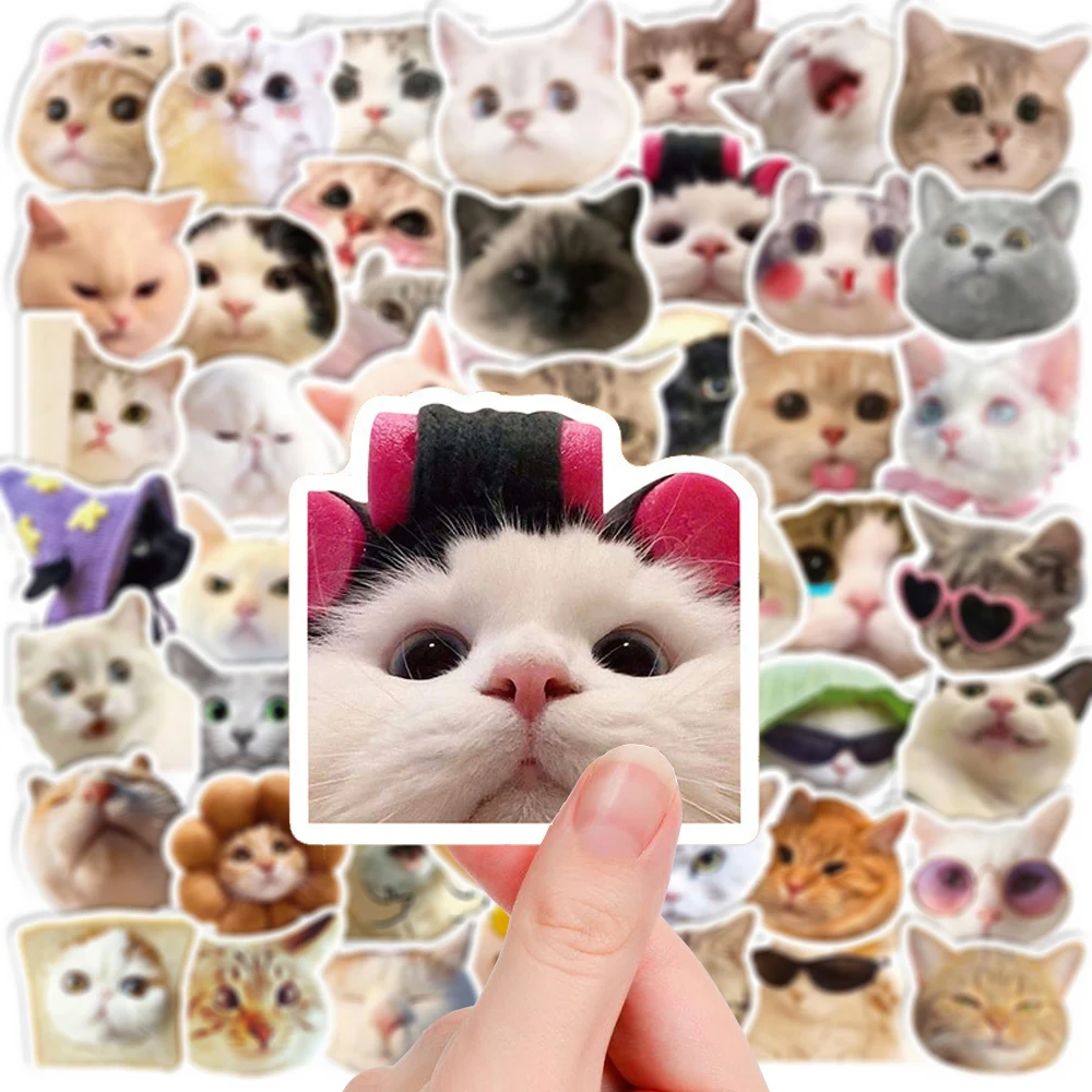 

10/30/50pcs Kawaii Animal Cat Stickers Funny MEME Decals Toy DIY Skateboard Luggage Phone Helmet Cute Graffiti Sticker Wholesale