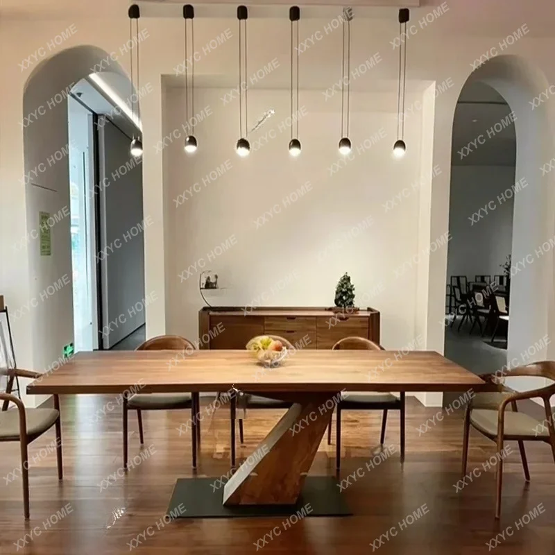 Medieval solid wood dining table, home study desk, large board tea tableTJ