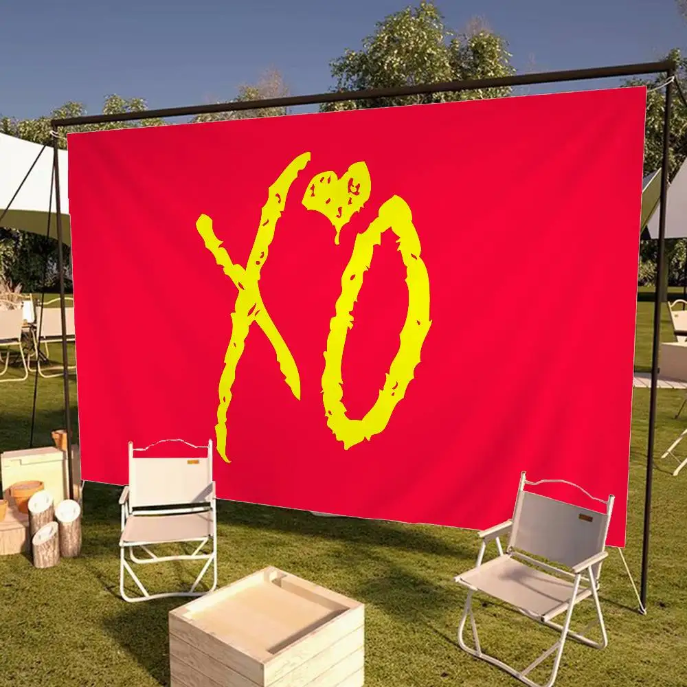 Rapper The Weeknd XO Small Size Cheerleading Banner Hand Pulled Flag Outdoor Atmosphere