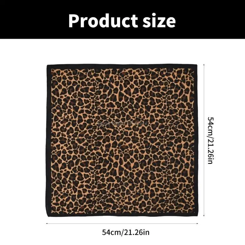 Comfortable Leopard Pattern Headscarf Simple Street Head Scarf Personality Scarf