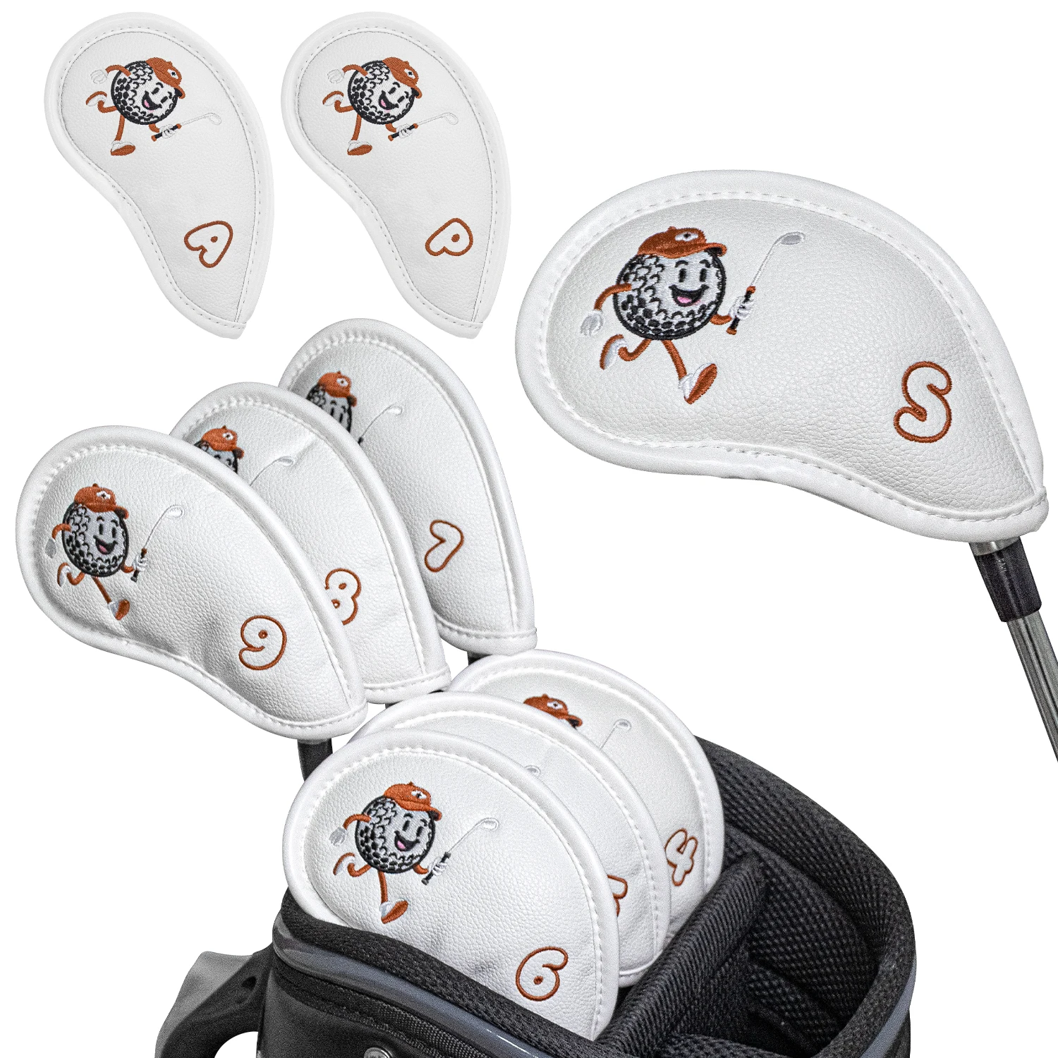 9pcs Golf Iron Rod Cover - PU Material, Dustproof and Anti Staining, Golf Club Cover with Numbered Iron Rod, Durable image 3