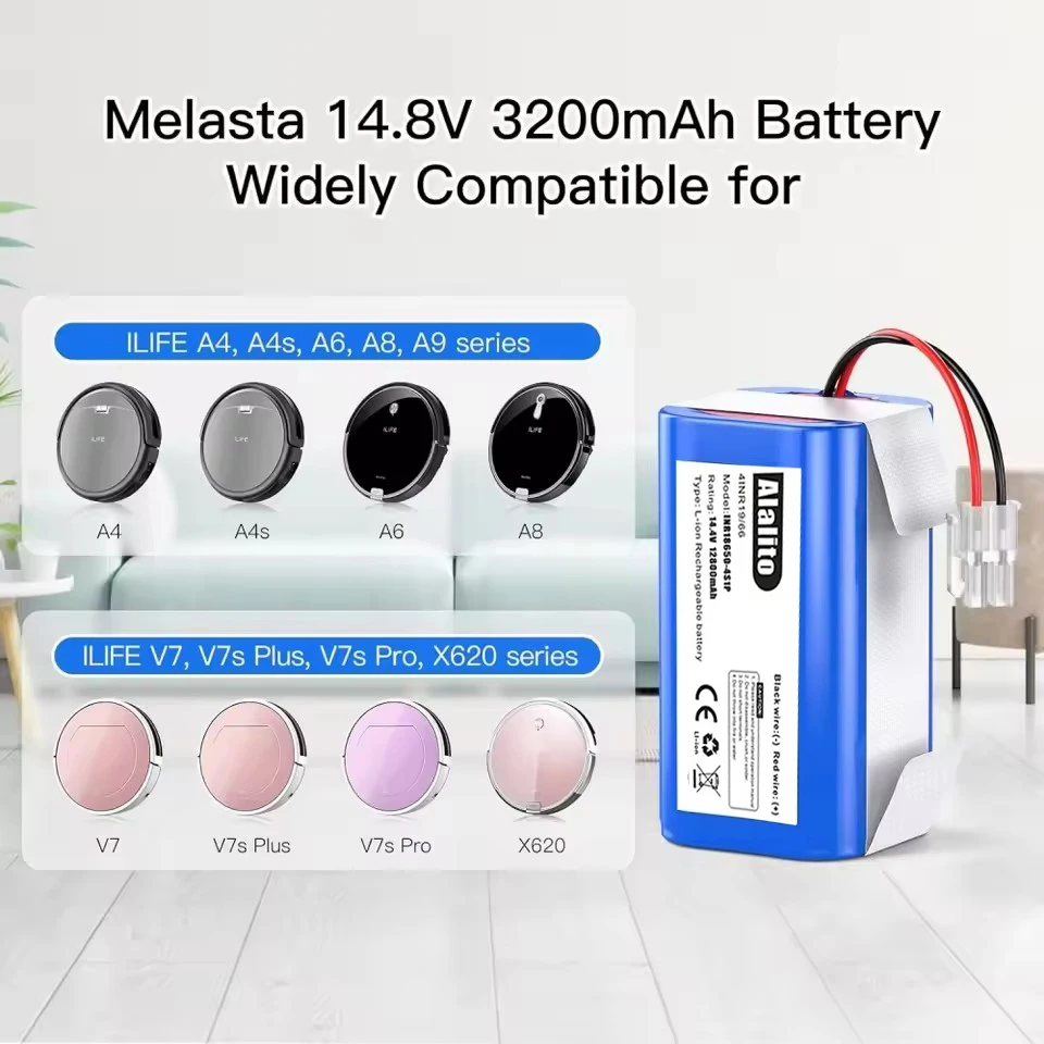 NEW 14.8V 3500mAh 14.4V 3200mAh Lithium Battery For ILIFE A4 A4s V7 A6 V7s Plus Robot Vacuum Cleaner ILife 4S1P real Capacity