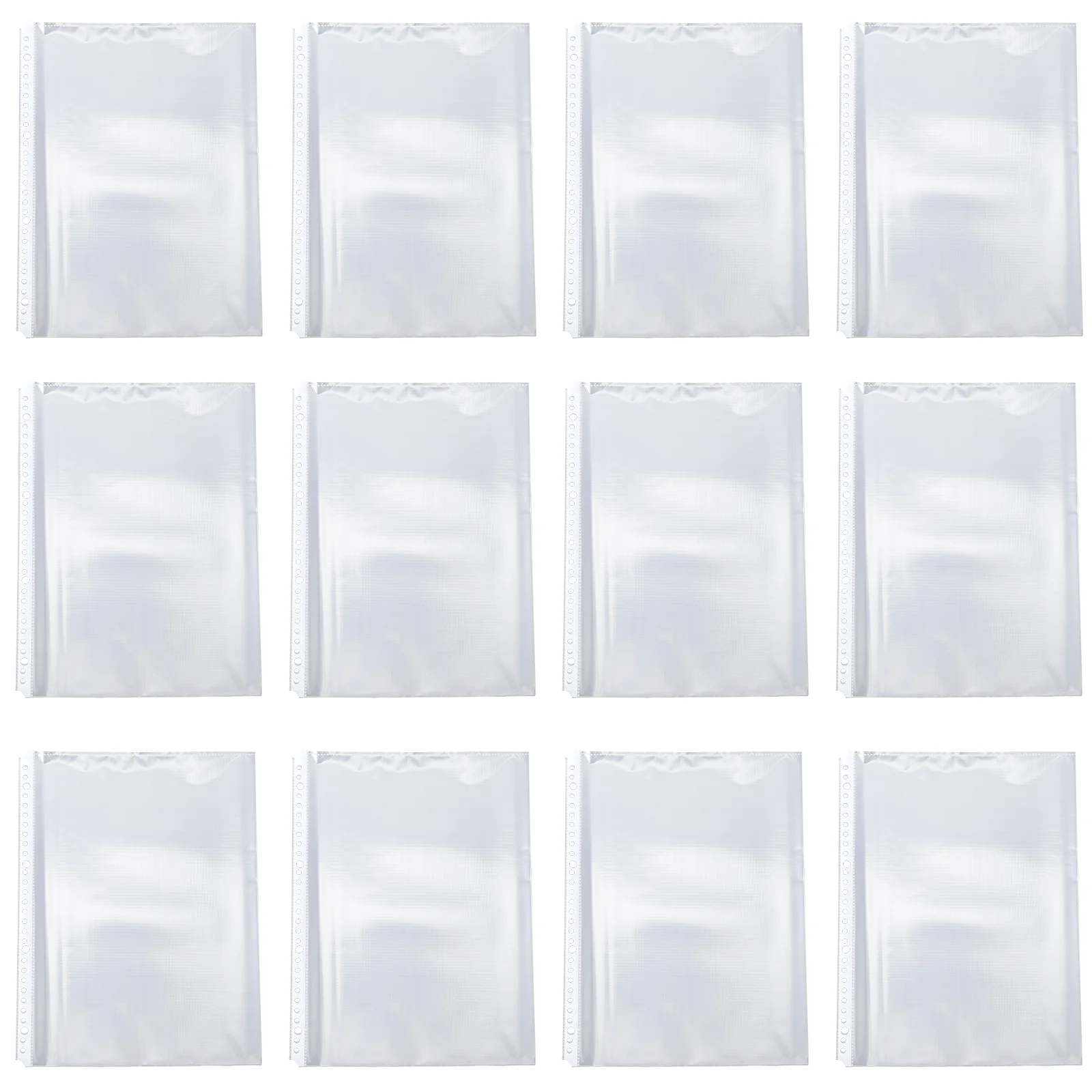 100 Pcs inside Folder Binder Loose Leaf Bags Pocket Protector Clear Pouch Plastic Transparent Inner Page Office Documents