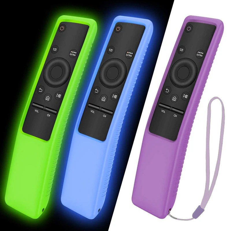 Custodia per telecomando in silicone per Samsung BN59 TV Cover per telecomando con cordino Accessorio per coperture protettive antiurto luminose notturne