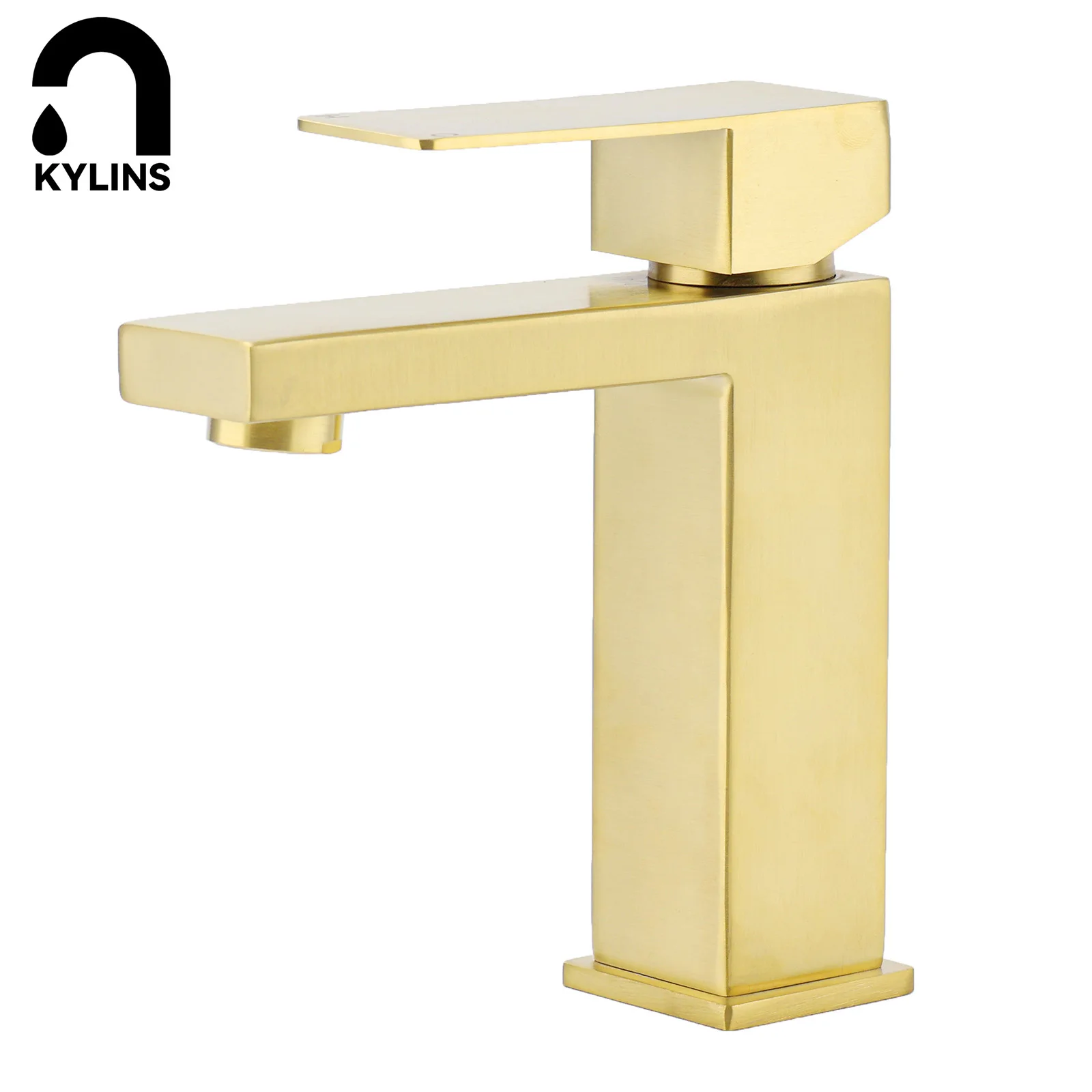 KYLINS Square Basin Mixer Tap Vanity Sink Faucet for Bathroom Washbasin Brushed Gold High Quality