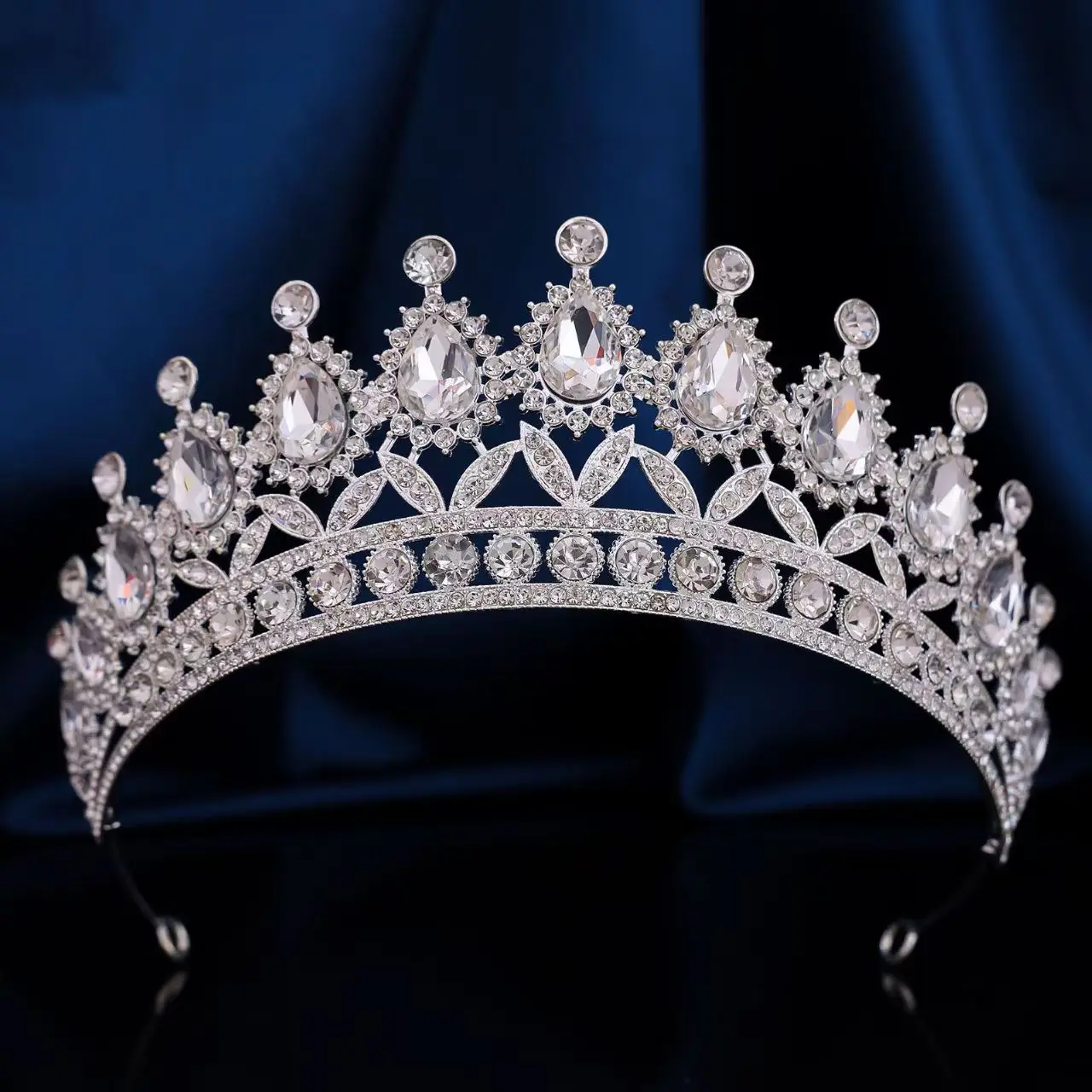 Luxury Wedding Bridal Tiara Crown Crystal Diadem High-End Women's Hair Ornament Head Jewelry Accessory