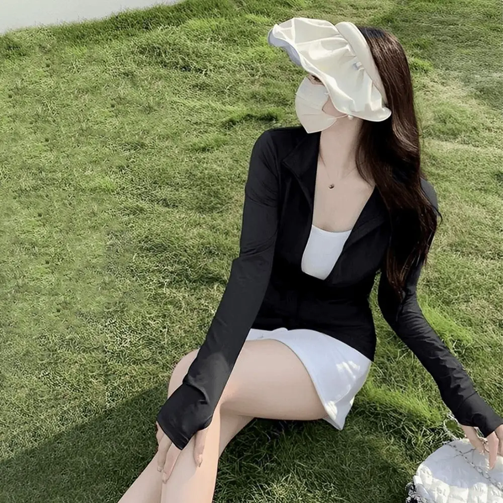 

Летняя женская ветровка из ледяного шелка для активного отдыха, дышащая, с защитой от солнца, тонкая, с длинными рукавами, для велоспорта