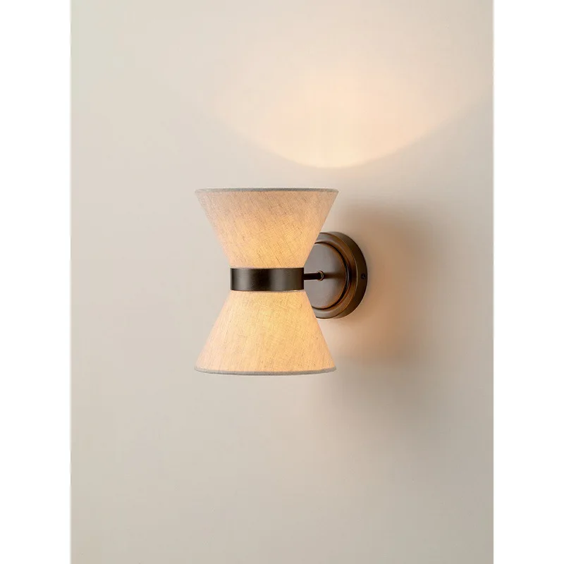 

Fabric medieval wall lamp designer simple living room bedroom bedside aisle lamp Japanese-style homestay