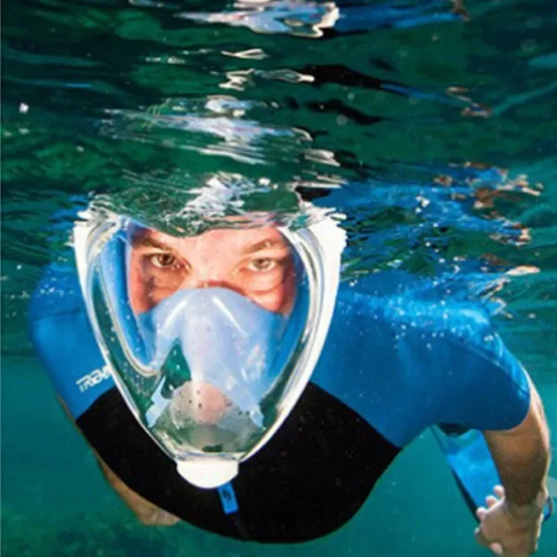 Máscara de snorkel de cara completa para adultos, panorámica de 180 grados, a prueba de fugas, antiniebla, equipo profesional de natación para deportes subacuáticos
