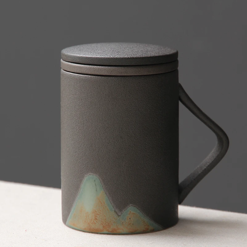 

Handmade Rustic Cercs Tea Cup Office Use Mountain Water Cup Personalized Handmade Vintage Sle Tea Strainer Cup