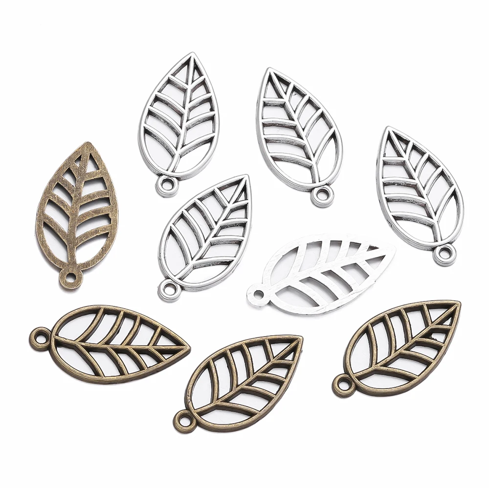 

20pcs /Lot Antique Bronze Tree Leaf Plant Pendant Alloy Retro Filigree Leaves Charms for DIY Bracelet Necklace Jewelry Making ﻿
