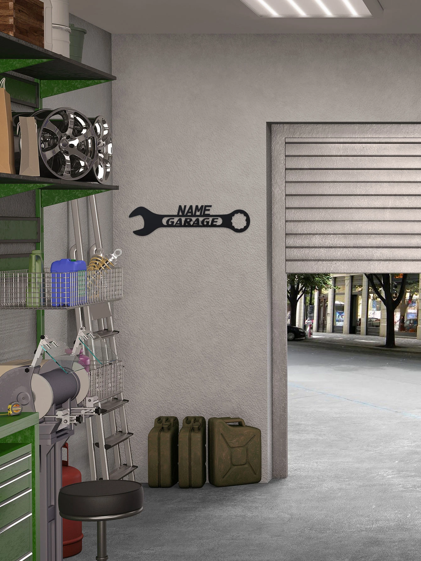 Custom Metal Garage Sign - Personalized Wrench Design with Name, Perfect for Dad & Grandpa's Garage Decor, Ideal Father's Day Gi image 6