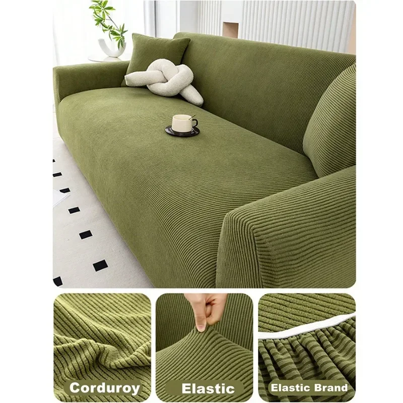 2027 New 1pc Corduroy Sofa Cushion with Sofa Fringe To Protect The Edges of The Sofa,Washable, Pet-Friendly, Non-Slip Sofa Cover