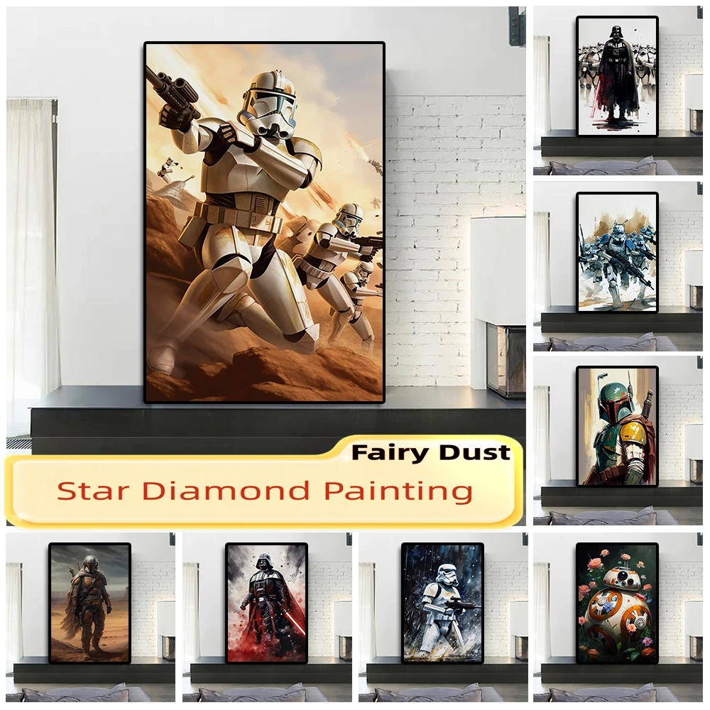 Disney-pintura de diamante de Star Wars Diy, superhéroe, Darth Vader, película, mosaico, arte, punto de cruz, decoración del hogar, regalo