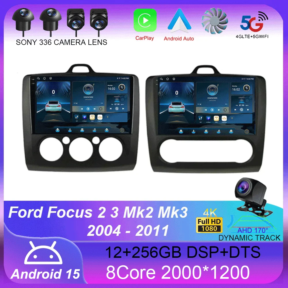 

Android 15 Carplay Auto WiFi+4G For Ford Focus 2 3 Mk2 Mk3 2004-2011 MT/ATCar Radio Multimedia GPS Navigation 2 din Stereo Audio
