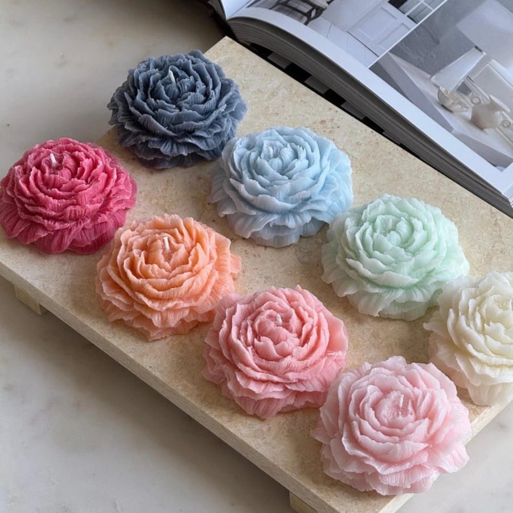 

1 шт. силиконовая форма для свечей в виде пиона, для ароматических свечей, форм для литья из смолы, инструмент для создания декоративных элементов, подарки для свадебного декора своими руками