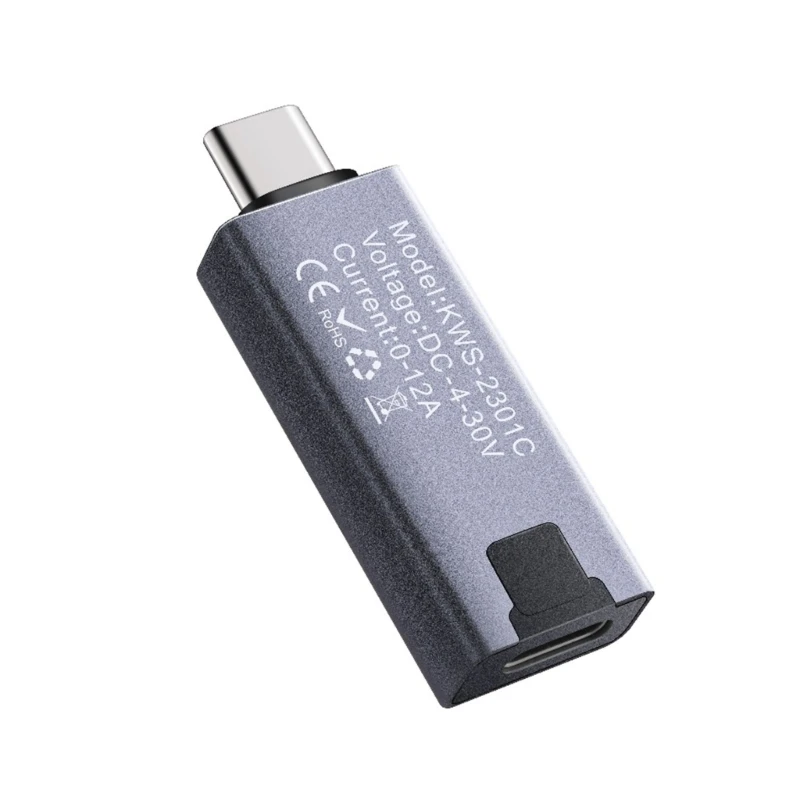 KOWSI pendeteksi arus voltase USB C, Tester arus voltase USB pemeriksa pengisian ponsel USB C Voltmeter USB