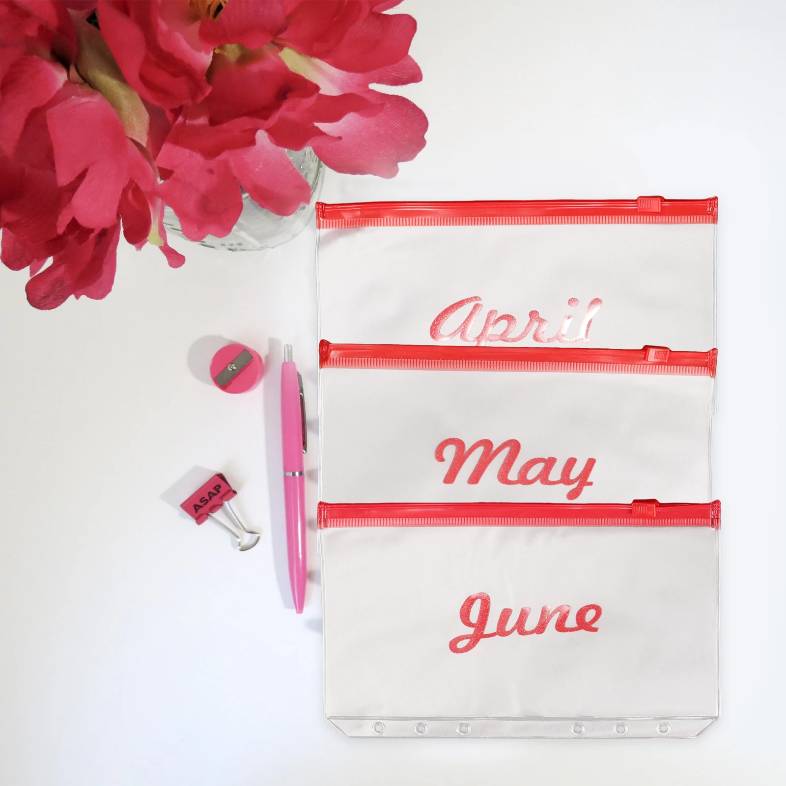 

12 Pcs Budget Envelope Bag Zipper Binder Pocket Cash Envelopes Money Bags for Notes Pouches Pvc