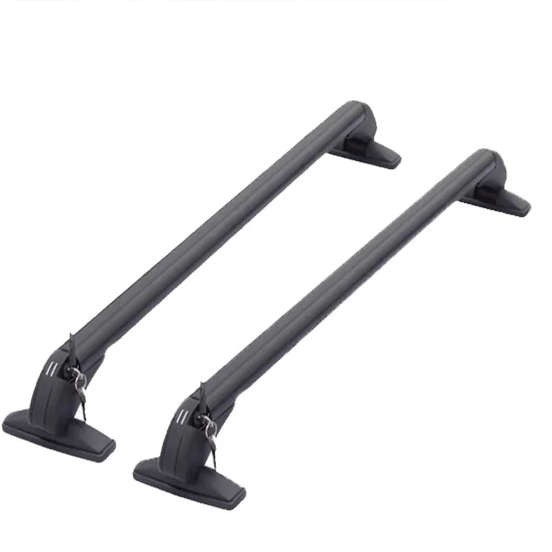 1 Pair Universal Vehicle Car Roof Mounting Rack Rail Bar Black Aluminum Luggage Carrier with Lock Top  Horizontal Bar Top Frame