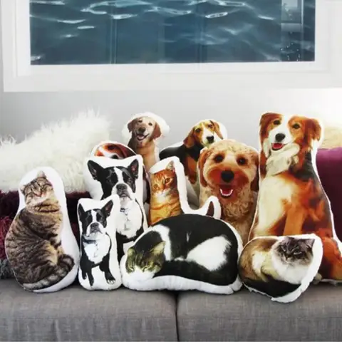 Interesting Image Customization Pet Pillow Personalized Dog and Cat Shaped Cushion Upload Photos of Your Favorite Pet